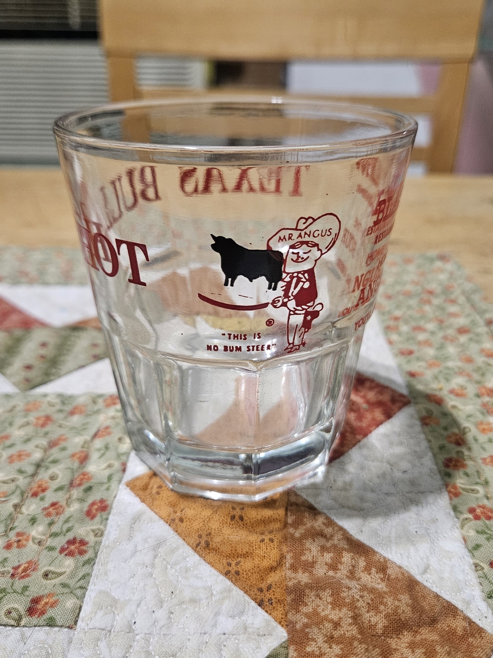 Vintage Texas Bull Shot oversized Shot Glass Black Angus Restaurants & Lounges
